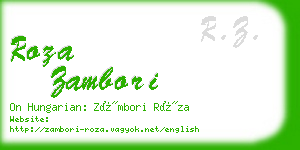 roza zambori business card